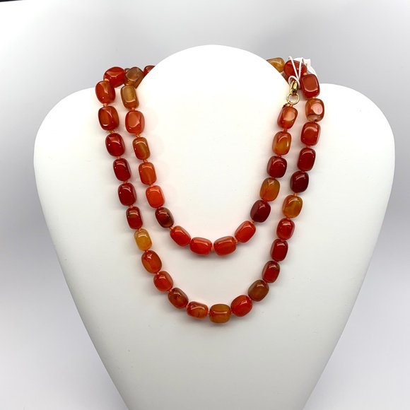 925 ST SILVER & GENUINE GEMSTONE LONG NECKLACE - Picture 2 of 8